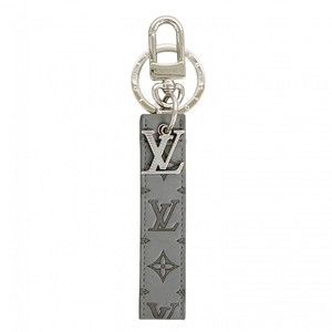 Louis Vuitton Monogram Shadow Keychain, Dragonne, M82373, Gray, Men's